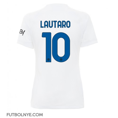 Camiseta Inter Milan Lautaro Martinez #10 Visitante Equipación para mujer 2023-24 manga corta